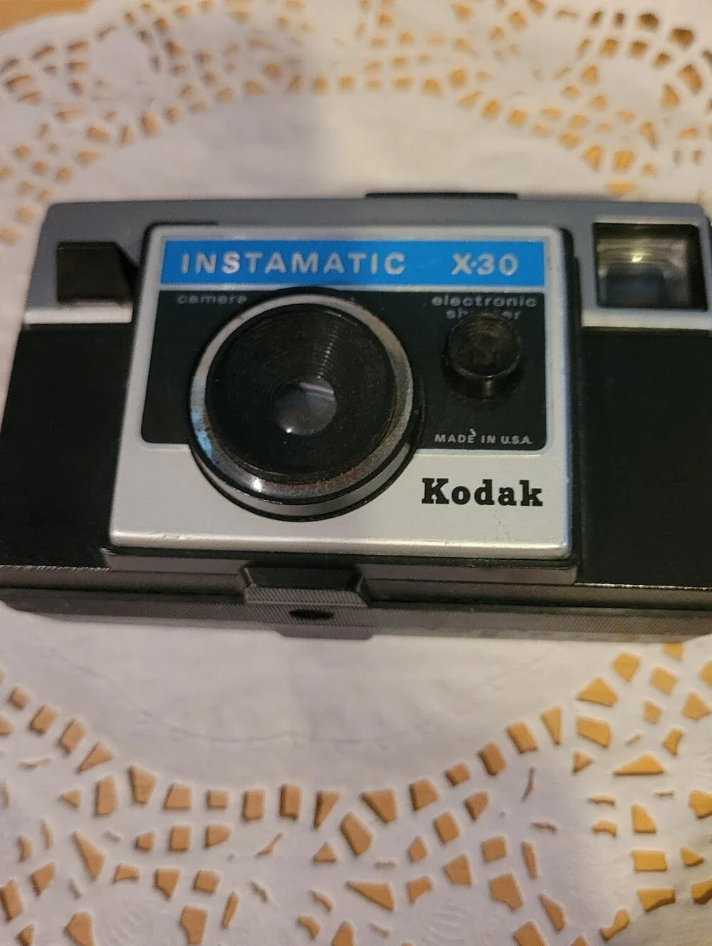 Kodak Instamatic X-30 Camera - Black, Silver & Blue Accents
